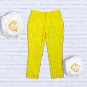 Merona Yellow Curvy Sun Dance Eyelet Ankle Pants - 6 NWT